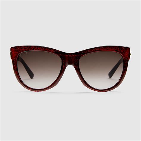 gucci cat eye glitter acetate sunglasses|gucci 55mm cat eye sunglasses.